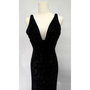 Sherri Hill 51641 Black Beaded V-Neck‎ Gown NWT Size 0 $798 thumbnail 5