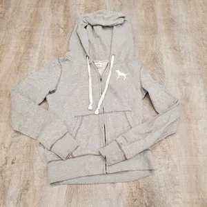 Victoria's Secret PINK Gray Full Zip Sweatshirt Size XS thumbnail 1