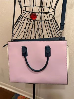 💓💓💓BOGOHO💓💓💓Kate Spade Pink and Navy Saffiano Leather Tote thumbnail 3