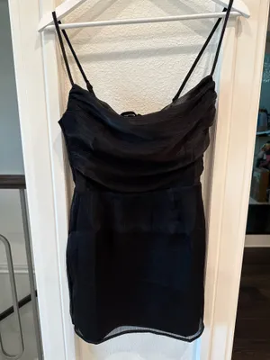 Revolve Superdown Black Cowl Neck Mini Dress — Size S thumbnail 4