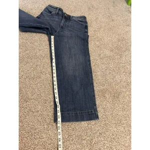 Talbots Jeans Womens 4 Wide Leg Crop Med Dark Wash Baggy Loose‎ Stretch Denim thumbnail 7