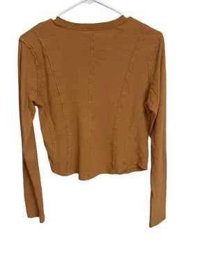 Anthropologie Pilcro Long Sleeve Cocoon Corset Top Sz M Rust Orange Cottagecore thumbnail 3