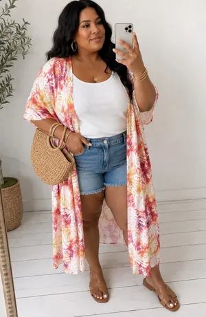 Torrid Tie-Dye Kimono Top thumbnail 1