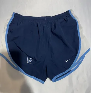 Nike Women's Navy Shorts with Light Blue Trim thumbnail 1