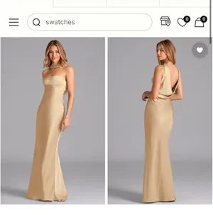 Azazie Lucinda Champagne Bridesmaid Dress thumbnail 2