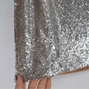 Haute Hippie Sequin Silk Micro Mini Skirt in Silver Women's Small thumbnail 3