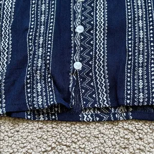Hippie Rose Navy and White Patterned Top thumbnail 4