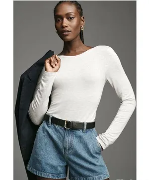 Anthropologie Crewneck Long Sleeve Bodysuit New With Tags thumbnail 1