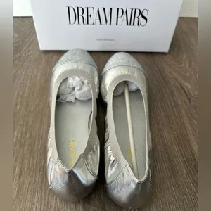 Dream Paris Ballet Walking Flats Shoes Color Silver Size 9 thumbnail 3