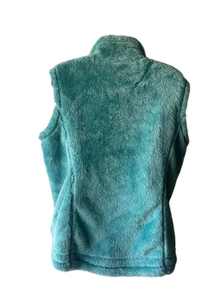 Free Country Teal Plush Fleece Vest L Cozy High Collar Full Zip Outdoor Layer thumbnail 2
