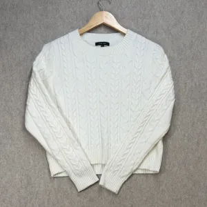 Love Tree Womens Medium Ivory Coquette Preppy Cable Knit‎ Nantucket Sweater thumbnail 2