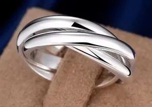 .925 Sterling Silver Polished Silver Twisted Band Ring - Women Jewelry thumbnail 1