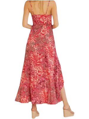 FREE PEOPLE Intimately Forever Yours Boho Red Print Maxi Dress thumbnail 2