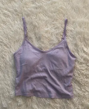 Victorias Secret Pink Crop Tank Top Lilac Purple Small thumbnail 1