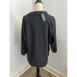 LL Bean Womens XL Full Zip Fleece Jacket Black Outdoor Gorpcore Granola Hiking thumbnail 4