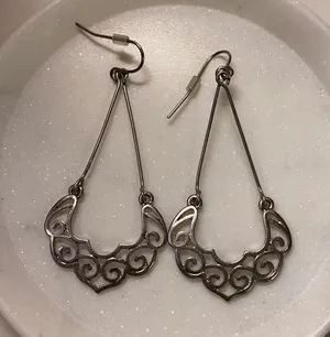 Silver / Gray Drop Down Earrings thumbnail 1