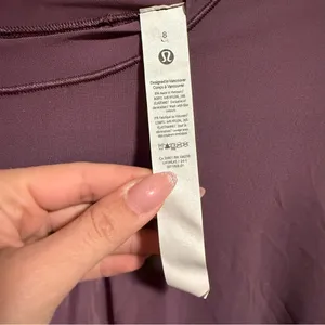 Lululemon Keyhole Mesh Long Top in Grape Tristle Purple- Size 8 thumbnail 5