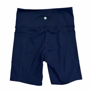 Bally Total Fitness Womens S Biker Shorts Blue Activewear Hip Pockets Stretch thumbnail 2