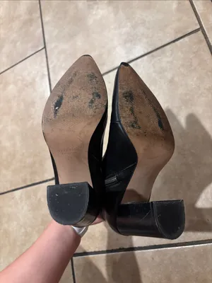 Zara Pointed Toe Black Leather Heeled Booties thumbnail 4