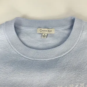 Orange Kiss‎ Sweater Teddy Bear Light Blue Knit Pullover Women Size Large Twee thumbnail 6