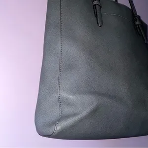 Michael Kors Saffiano Leather Shoulder Bag Tote Gray thumbnail 7