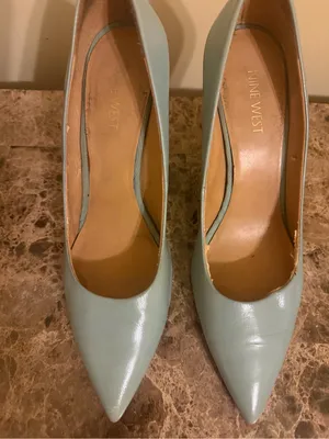 Nine West light blue Pointed Toe Leather Pumps thumbnail 2