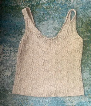 Vintage Lucie Ann II nude lace cami, size medium 36 thumbnail 1