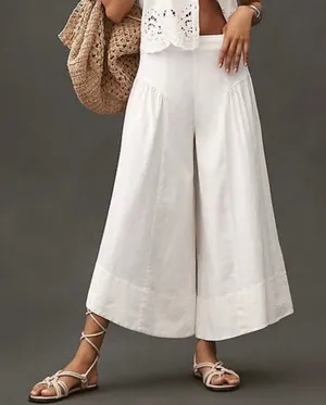 Anthropologie Linen Extended waist pants NWT thumbnail 1