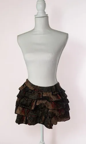 Cute ruffled multicolored y2k skirt Multiple thumbnail 1