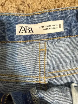 Zara Denim Wrap-Front Skort Size Medium - Blue thumbnail 2