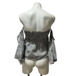 Faithfull The Brand Women's Off-Shoulder Striped Crop Top Size M thumbnail 9