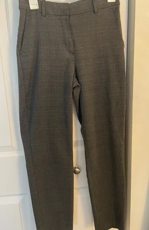 H&M Gray Plaid Dress Pants thumbnail 1