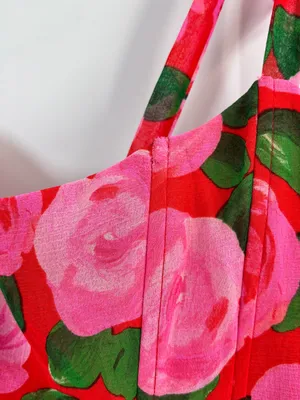 Show Me Your MuMu Willow Pink Floral Tie-Shoulder Corset Maxi Dress thumbnail 8