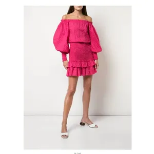 Alexis Marilena Smocked Off-shoulder Blouson-sleeve Dress Size‎ XS thumbnail 6