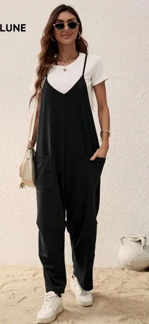 Shein Lune Pocketed Women’s Jumpsuit - Black M thumbnail 1