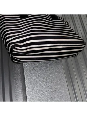 Kate Spade Black and White Striped Nautical Minimal Neutral Tote Handbag Purse thumbnail 3