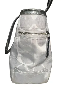 Coach Signature Canvas Tote Gray Silver Stripe M0849-13280 thumbnail 5
