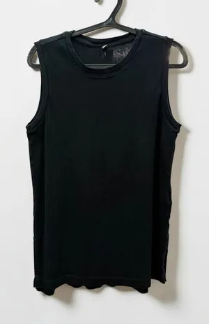 Uniqlo Black Ribbed Sleeveless Tank‎ Top Size L thumbnail 1