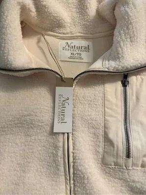 Natural Reflections Cream Sherpa Fleece Vest thumbnail 2
