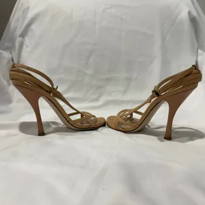 Bottega Veneta Nude Leather Strappy Stiletto Sandals Heels 39 Italy thumbnail 7