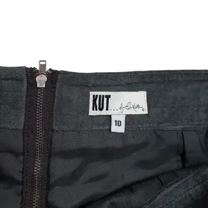 Kut From The Kloth Suede Leather Mini Skirt Womens 10 Gray Lined Pockets thumbnail 4