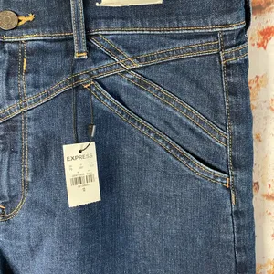 Express Shortie Vintage Super High Rise Western Denim Jean Shorts 12 Cutoff thumbnail 4