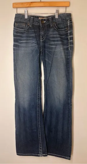 BKE Kate Jeans Womens 27 Bootcut Medium Wash Studded Stretch Denim Embellished thumbnail 1