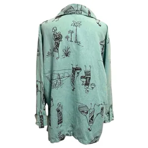 Hot Cotton Size XL Shirt Top Linen Blend Art to Wear Artsy Lagenlook Oversized thumbnail 2