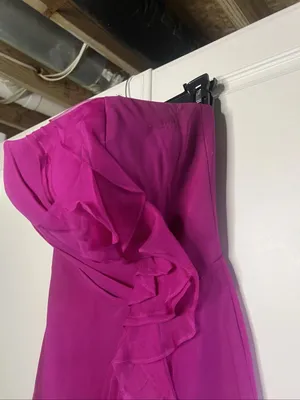 Y2K Kurt Thomas 100% Silk Strapless Ruffle Cocktail Dress thumbnail 7