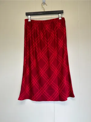 NWT J. CREW FACTORY Printed Bias Slip Skirt Autumn Crimson Candy Apple Medium thumbnail 8
