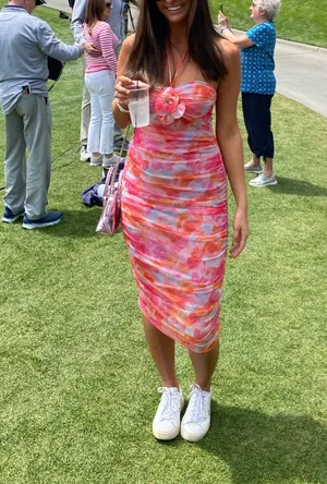 ZARA Strapless Floral Dress thumbnail 3