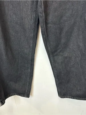 Adidas 32x32 Black Denim Jeans with Gray Side Stripes Wide Leg thumbnail 4