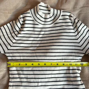 White & Black Striped Mock Neck Sweater thumbnail 6