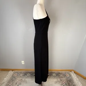 Alamour‎ Marta One Shoulder Maxi Dress Size M Cutout Gown Black Ponte High Slit thumbnail 7